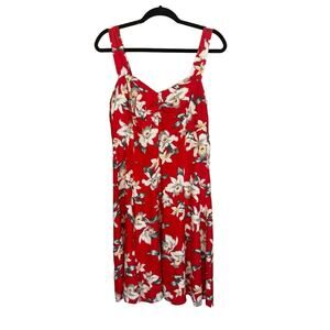 Vintage Royal Creations Hawaiian Floral Dress Red Large